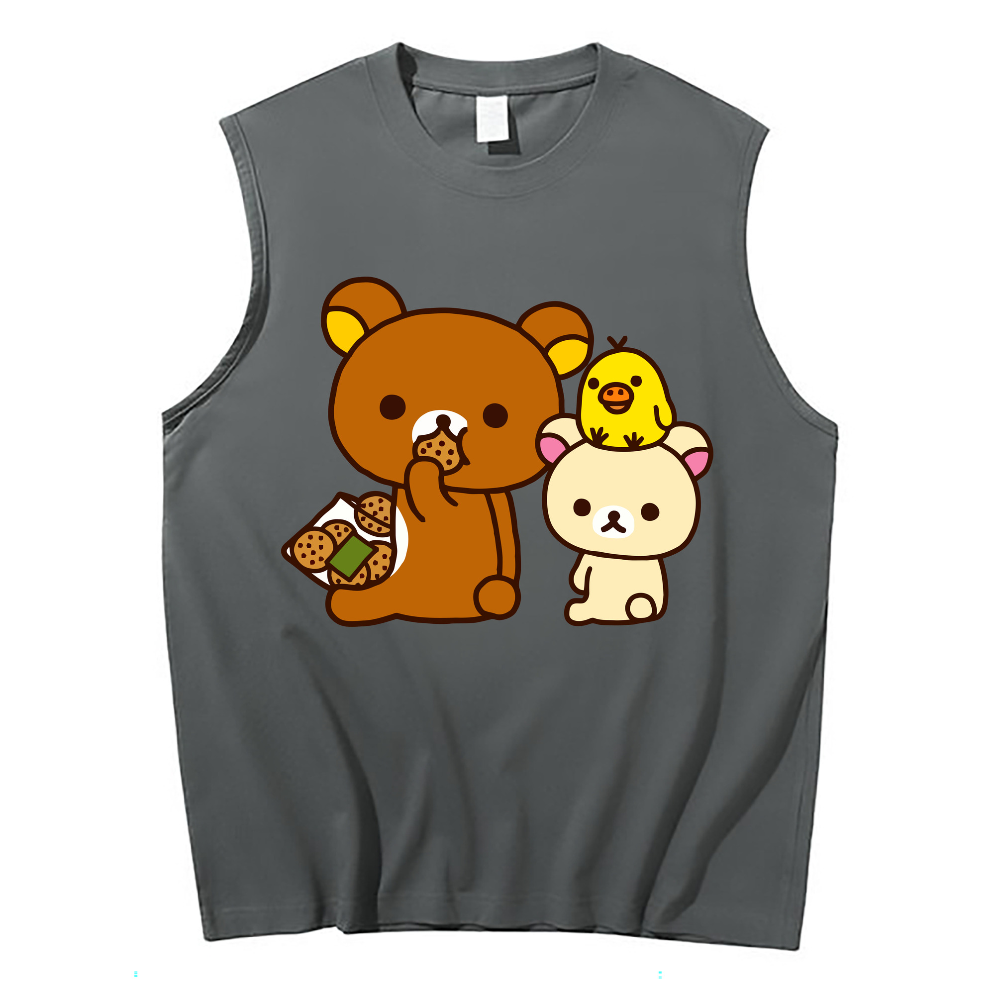 （画像用） リラックマ リラックマ キイロイトリ Rilakkuma Korilakkuma Kiiroitori コットン100％タンクトップ（フロントプリント）